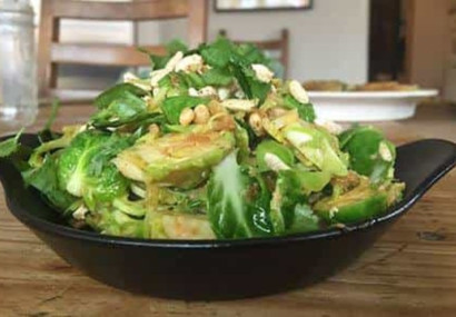 Vinaigrette brussels sprouts with spicy thai peanut sauce_edited